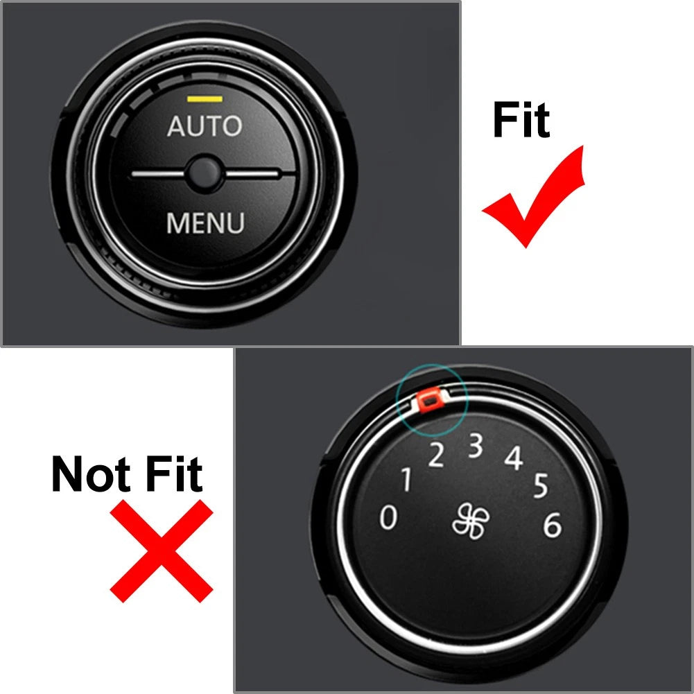 3x AC Climate Control Ring Knob Cover Red For VW Golf Jetta Tiguan Passat Atlas