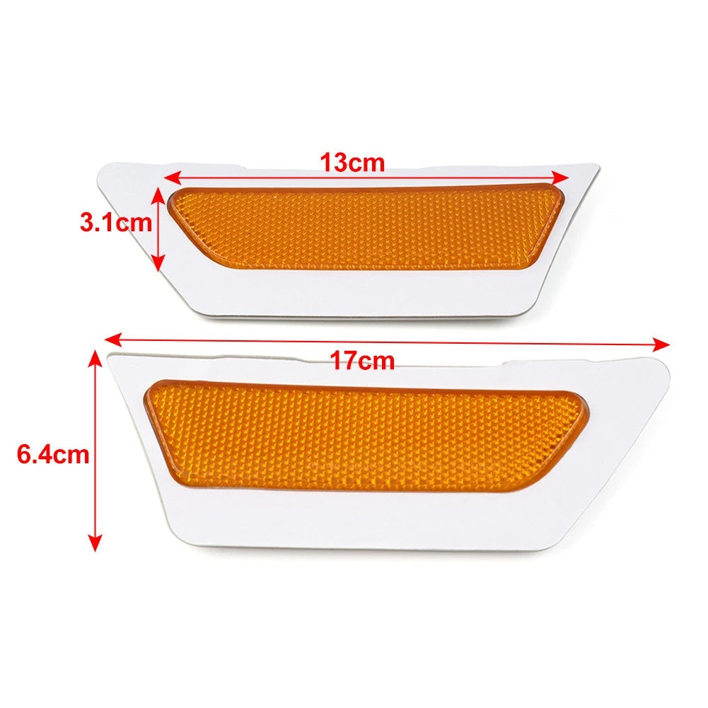 1 Pair Front Bumper Reflector Side Marker Light Yellow For Audi A4 B9 2017-2019