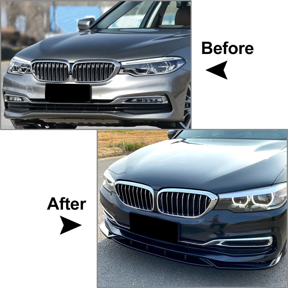 US Front Bumper Lip Spoiler Splitters For BMW 5 Series G30 525i 530i 17-20
