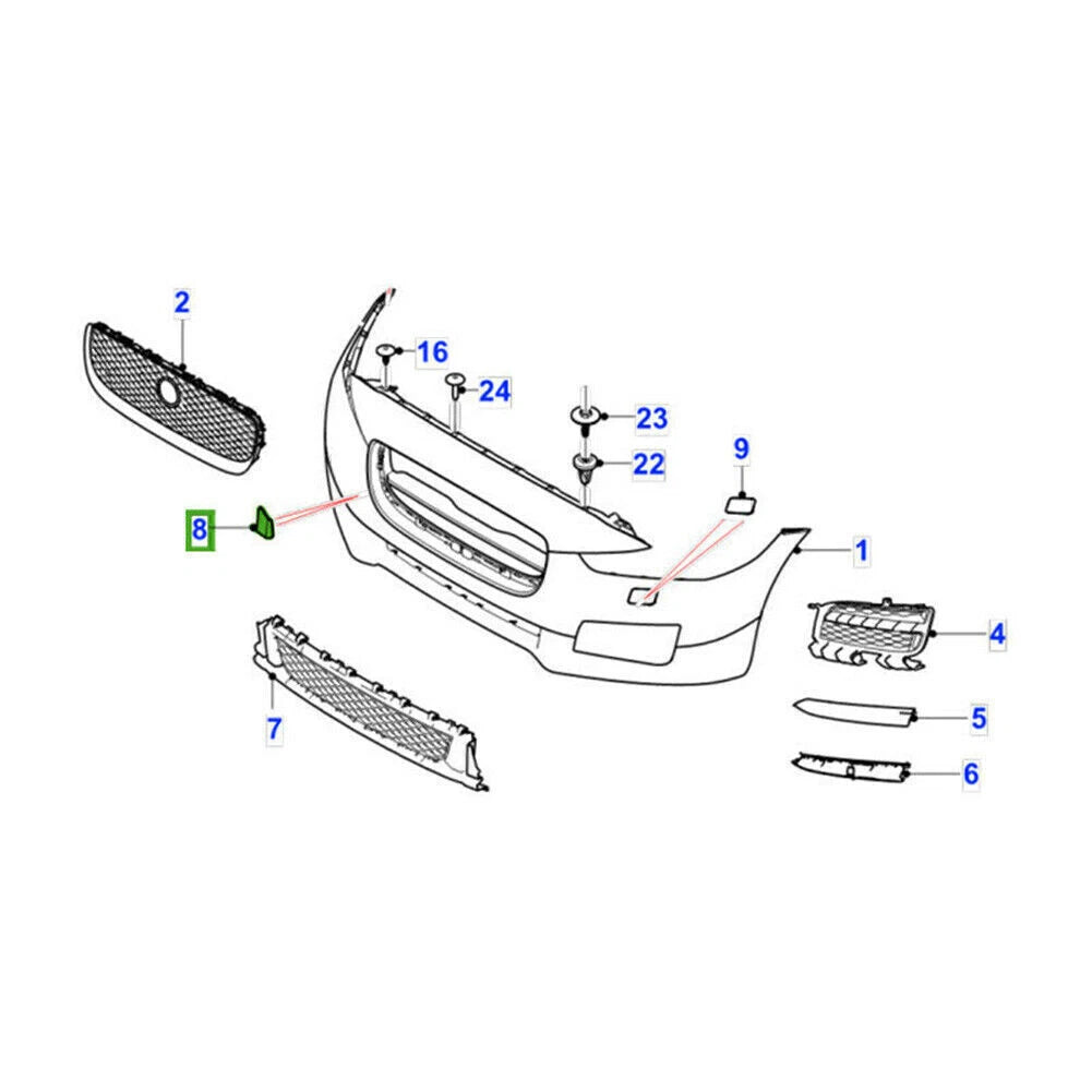 Car Front Bumper Tow Eye Cover Cap Fit For Jaguar XF 2016-2020 T2H3969LML ABS