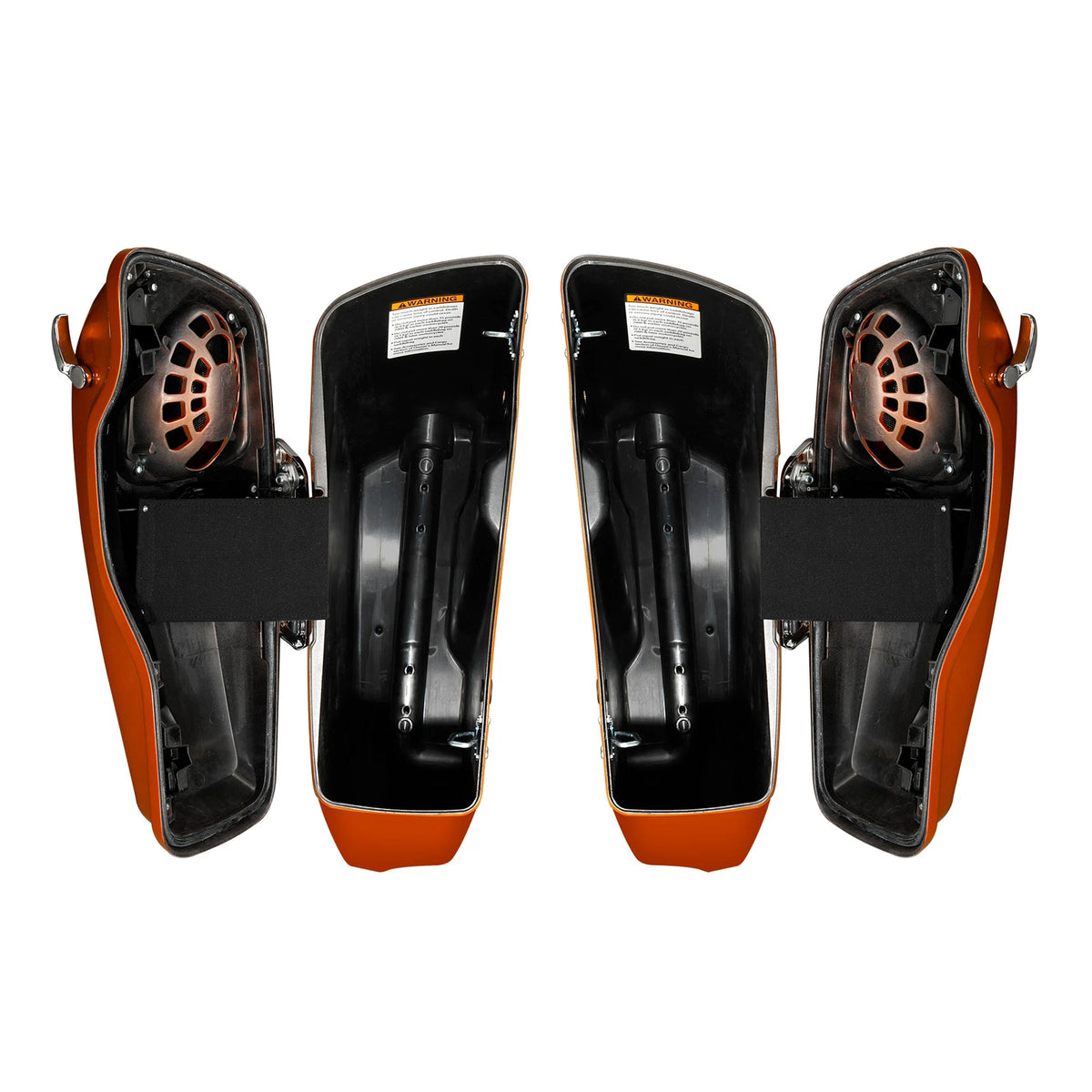4"Stretched Saddlebags For Harley Street Glide 14-23 Scorched Orange/Black Denim