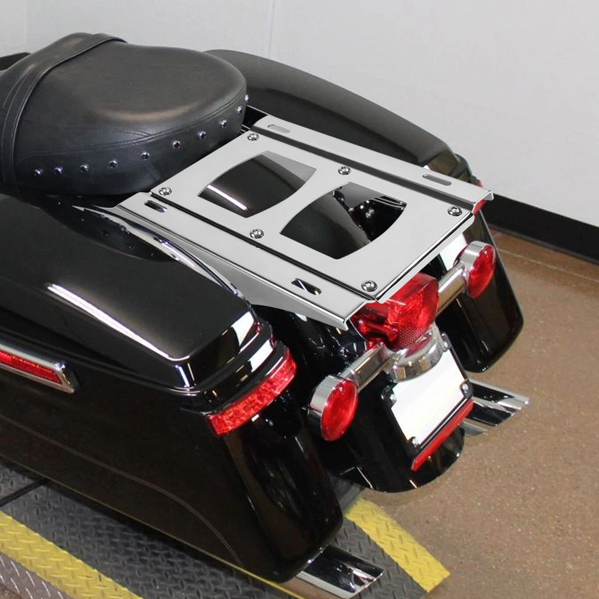 Two Up Chrome Pack Luggage Rack Fit For Harley Touring Road Glide 14-Up 19