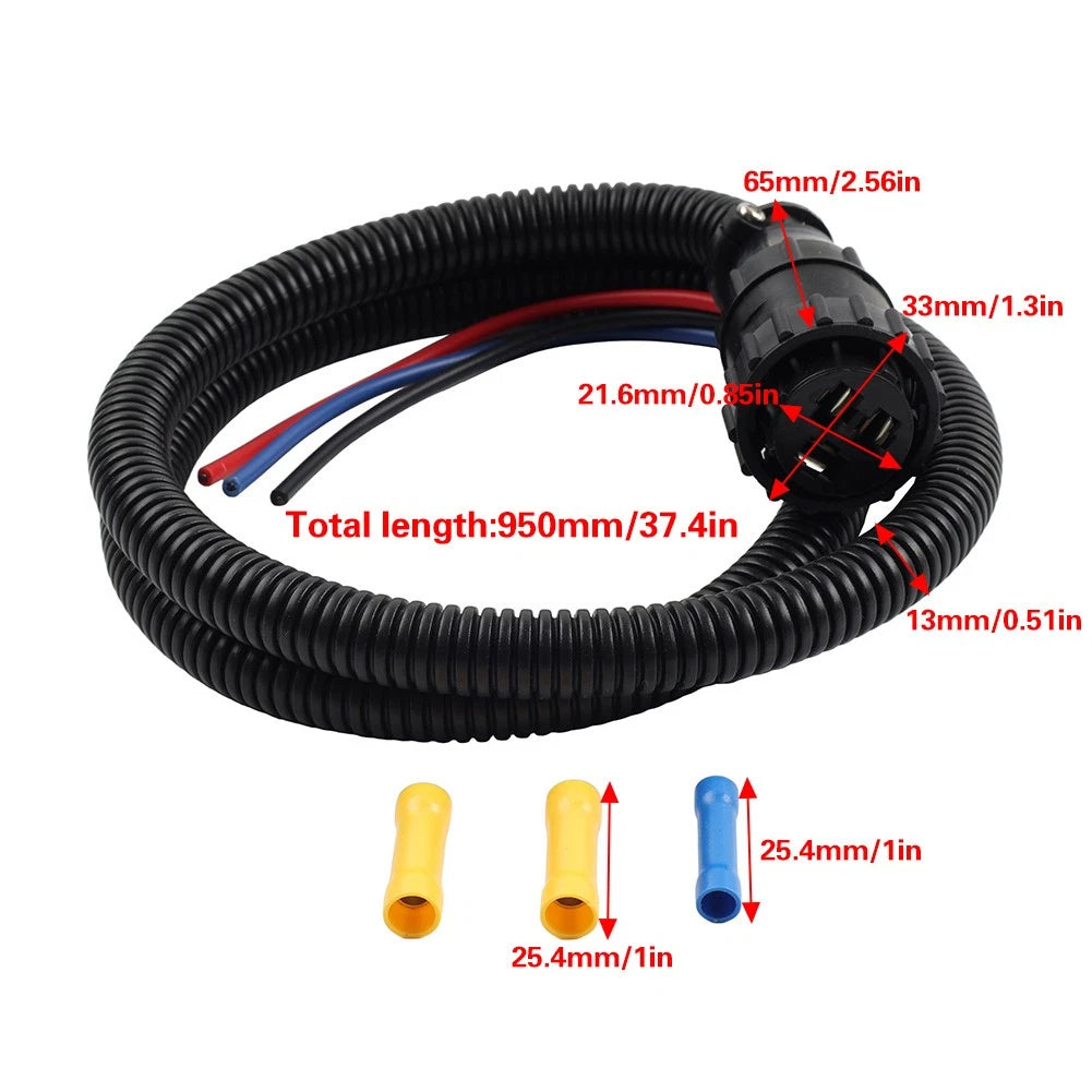 3-Pin Aux Power Connector Kit For Case-IH Tractor Combine Cotton Picker 187103A1