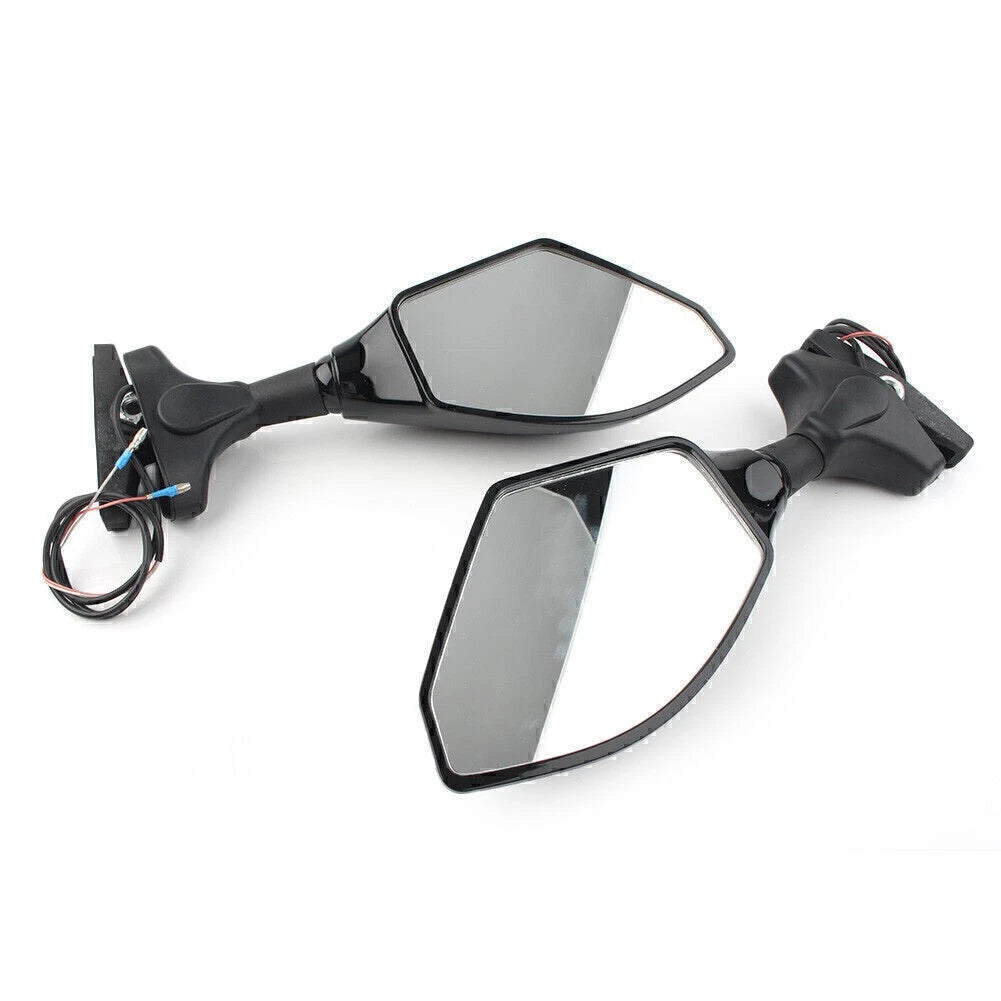 Rearview Mirrors W/ LED Turn Signal Indicator For Ducati Honda Kawasaki Yamaha