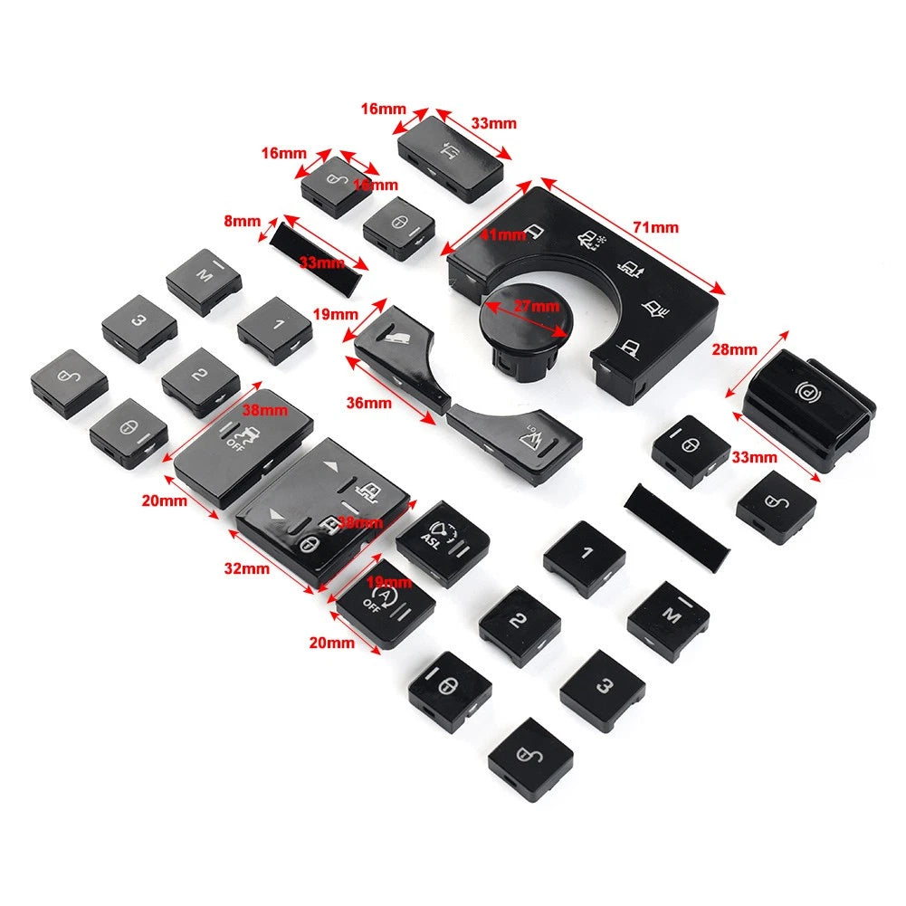 For Land Rover 2013-2017 Window Lift Switch Button Terrain Mode Button Cover Set