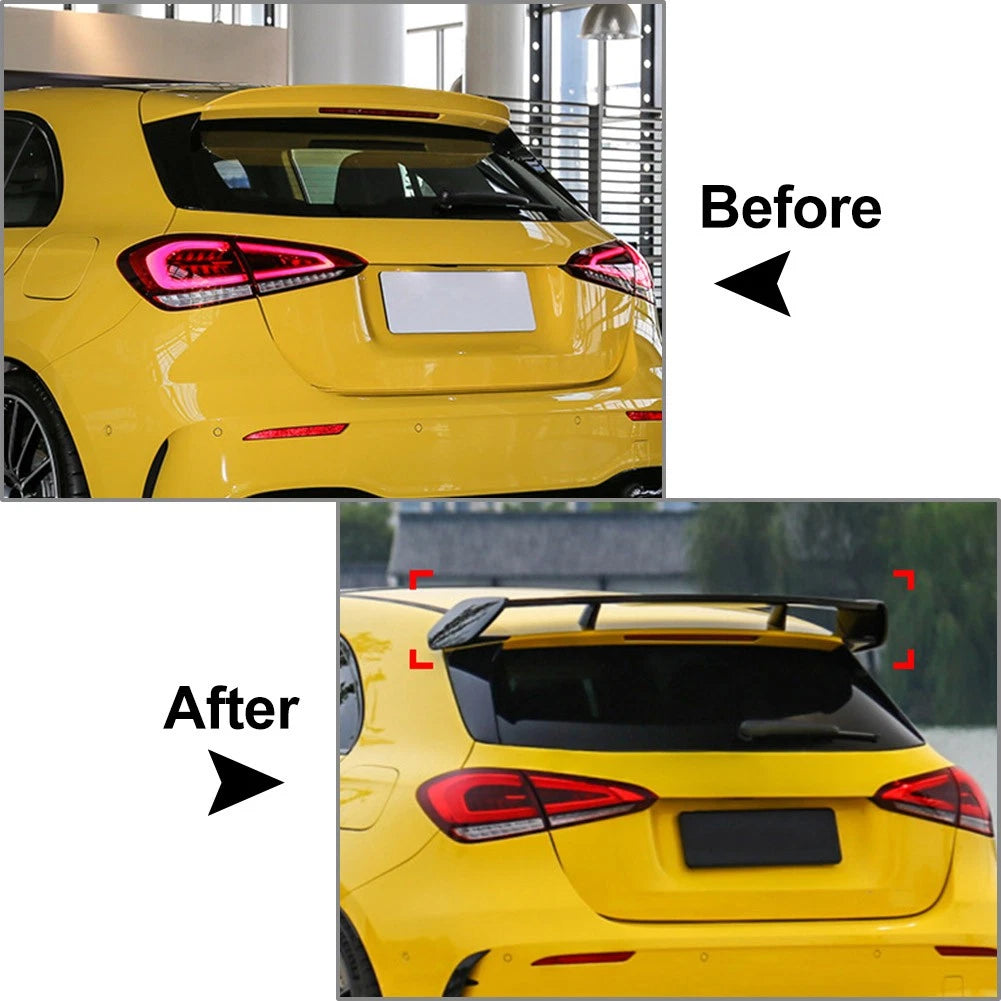 Black Rear Roof Spoiler Wing Kit For Mercedes Benz A Class W177 A160 A180 19-24