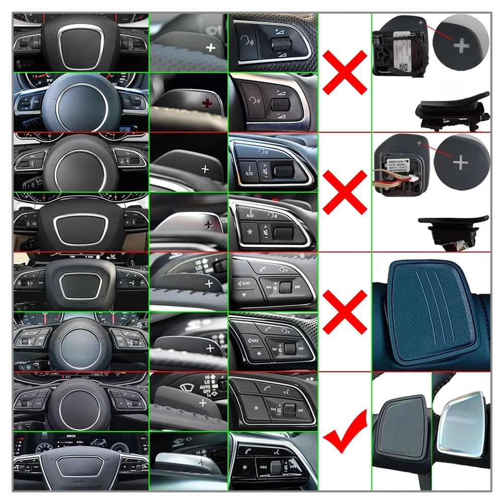 1 Pair ABS Steering Wheel Paddle Shifter Extension Fit Audi A3 A4 S4 A5 S5 A6 A7