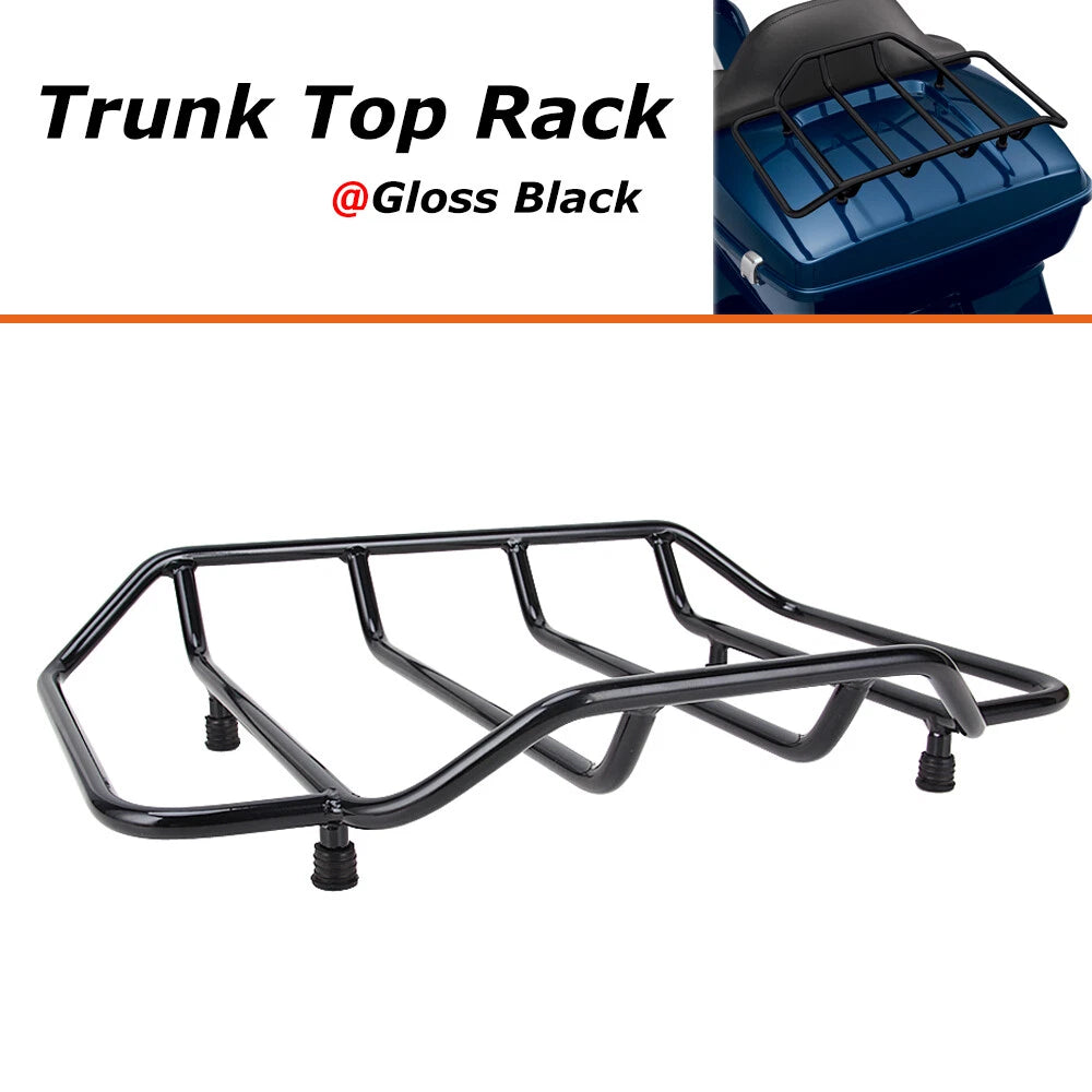 Black Tour Pack Pak Top Trunk Luggage Rack For Harley Touring Model 1988-2020 US