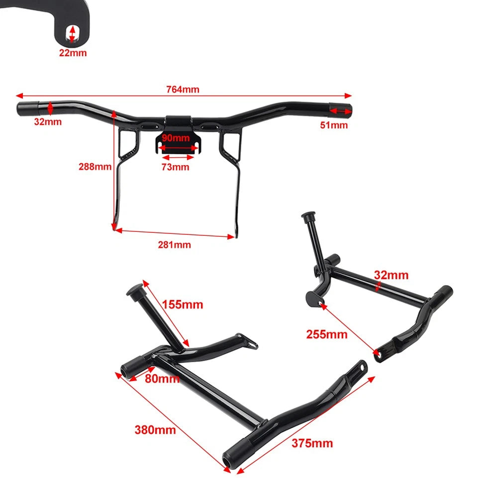 Front Engine Guard Saddlebag Crash Bar For Harley Road King Street Glide 2014+