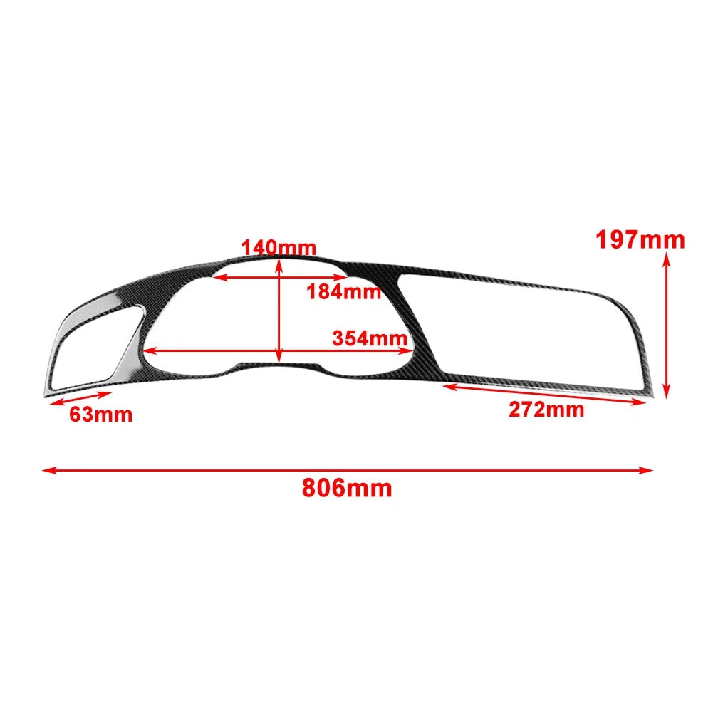 LHD Carbon Fiber Look Console Instrument Panel Cover Trim For Audi A4 B8 RS4 S4