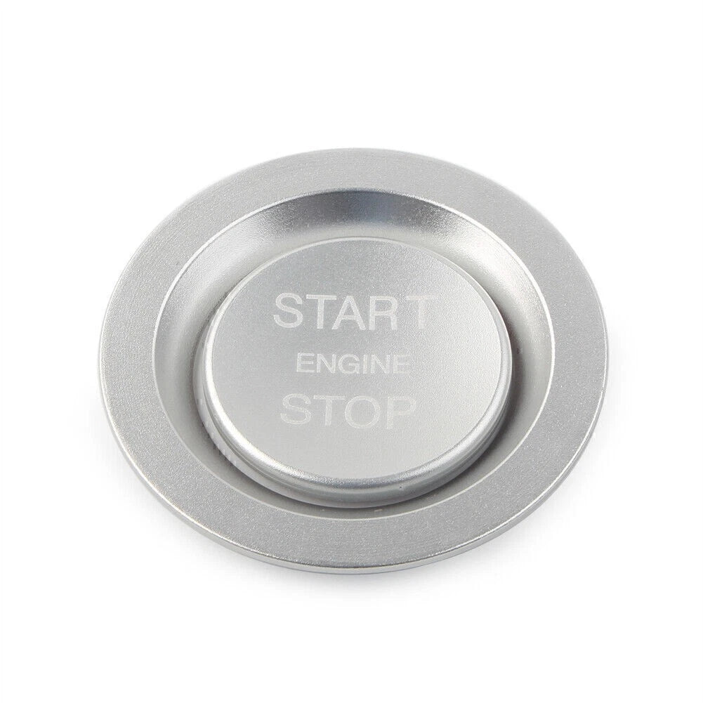 Silver Keyless Engine Push Start Button w/ Ring For Land Rover & Jaguar Ignition