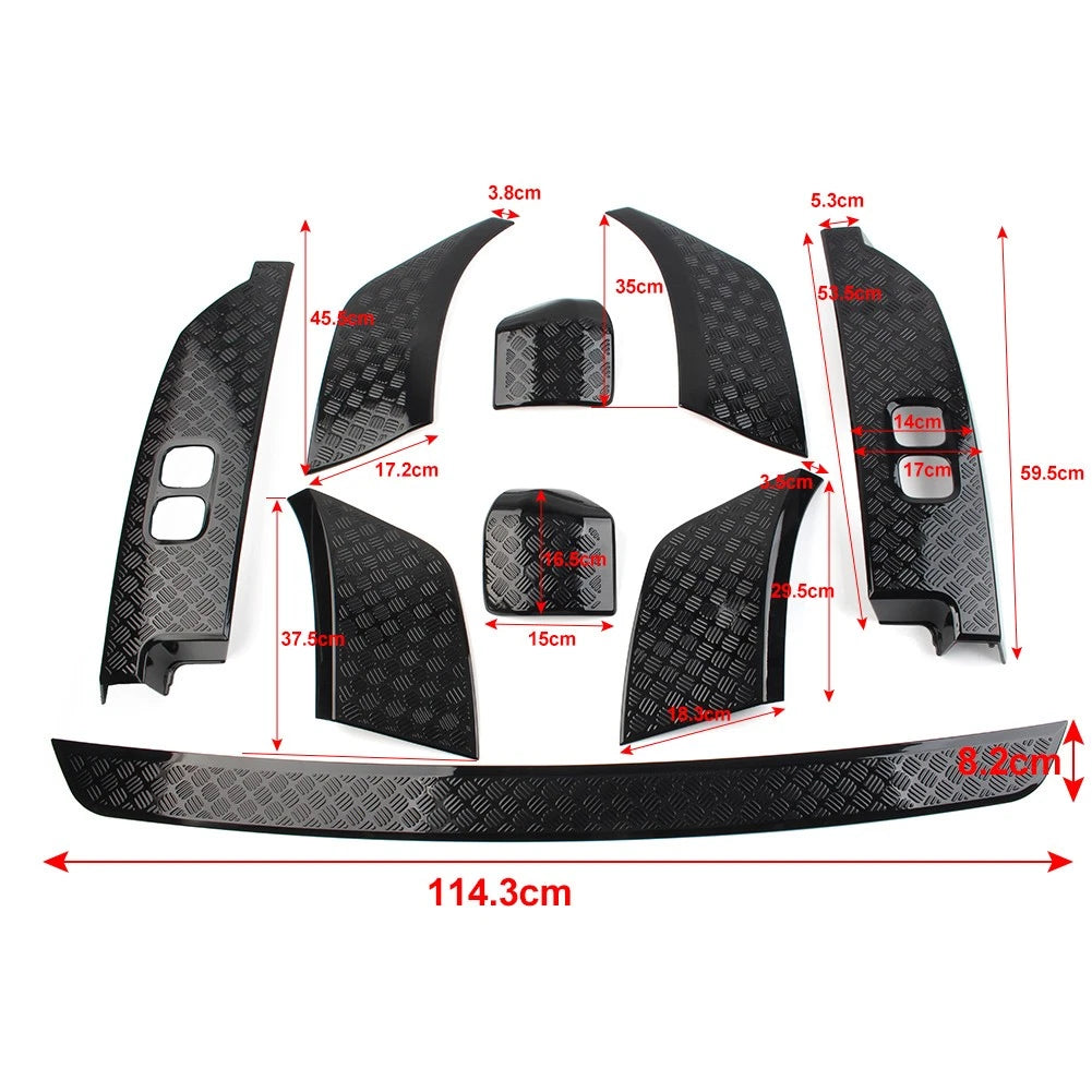 9pcs Glossy Black Side Moulding Body Kits For Land Rover Defender 90 110 2020-23