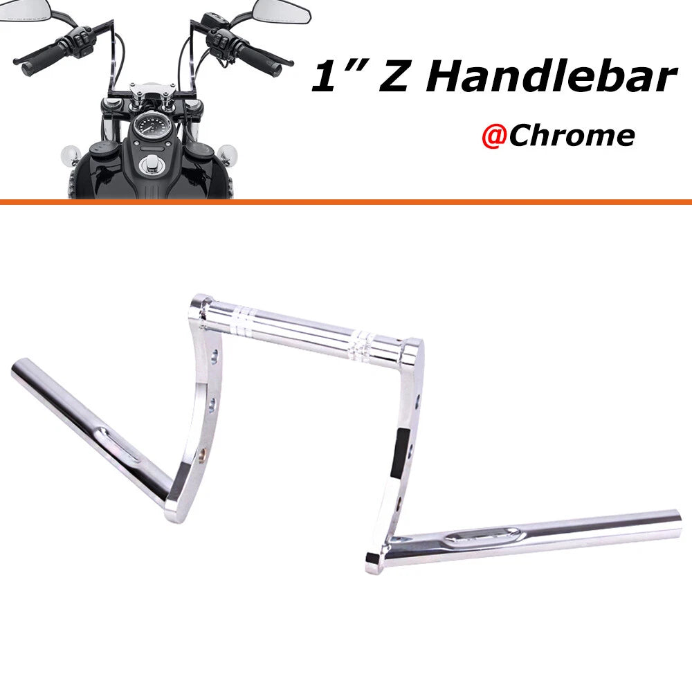 1" 25mm Motorcycle Drag Z-Bar Pullback Handlebar For Suzuki Honda CG Chopper US