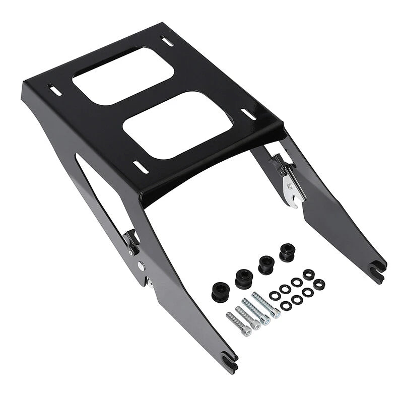 Chopped Trunk Backrest Pad Mount Rack For Harley Sport Glide FLSB 2018-Up Black