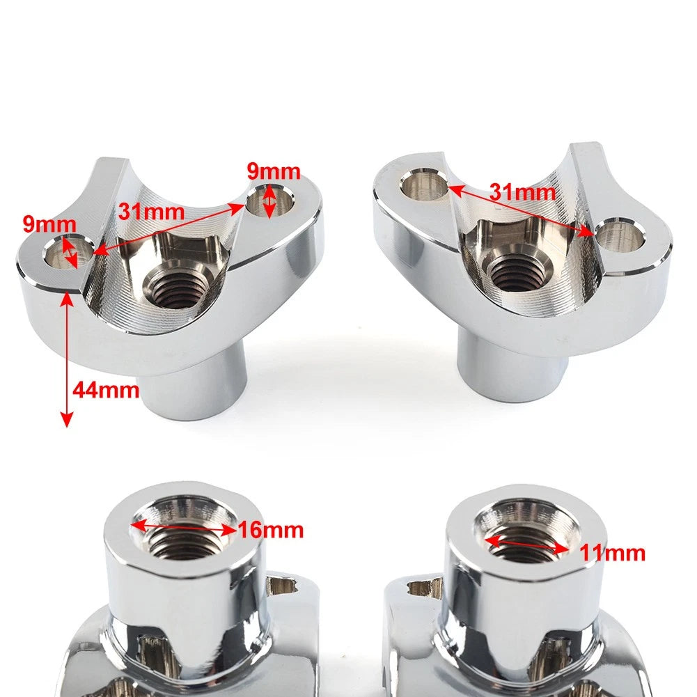 1.7 Tall Handlebar Risers For Harley-Davidson Dyna For Harley Street bob Black