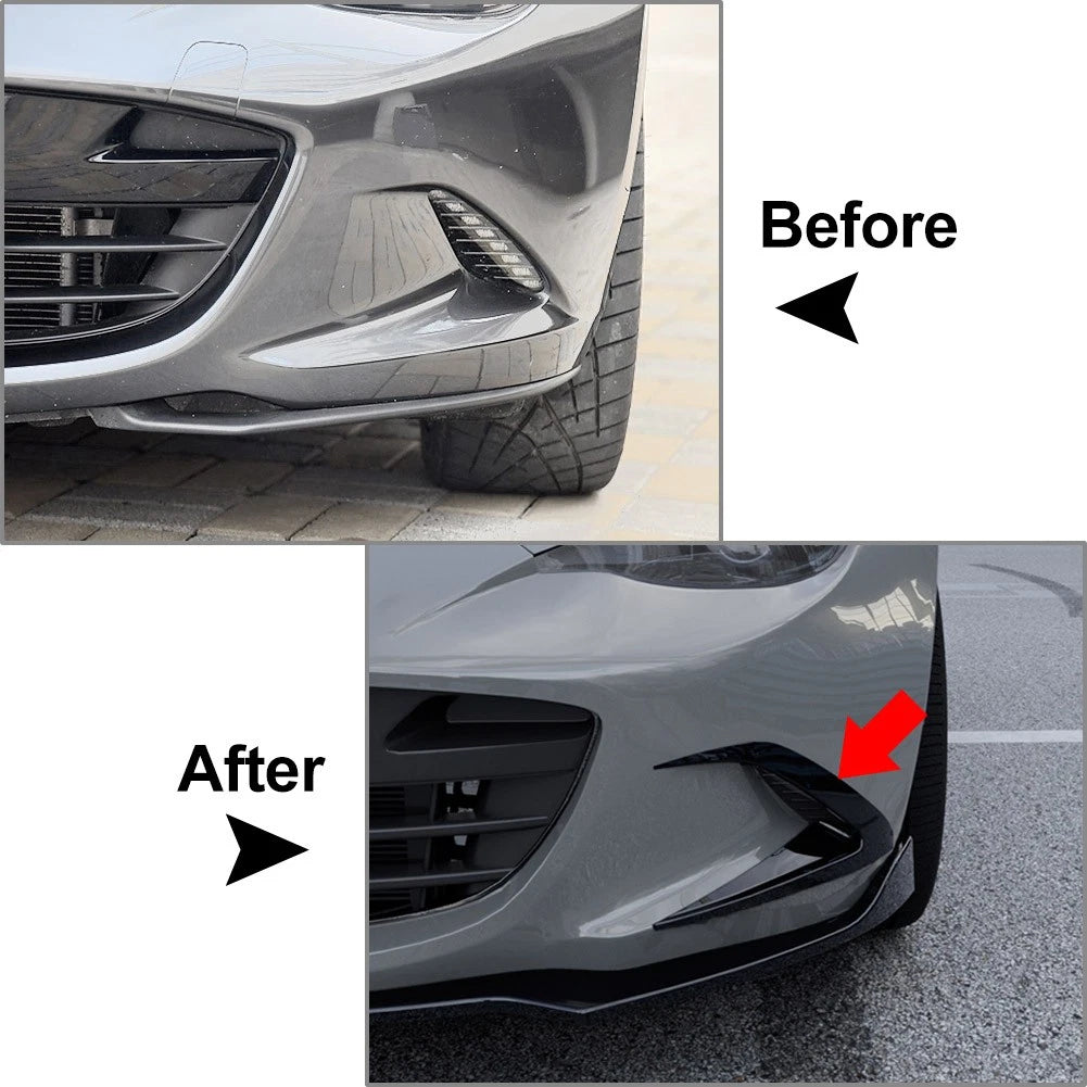 Front Bumper Side Air Vent Trims For Mazda MX-5 ND Miata 2016-2025 Carbon Fiber