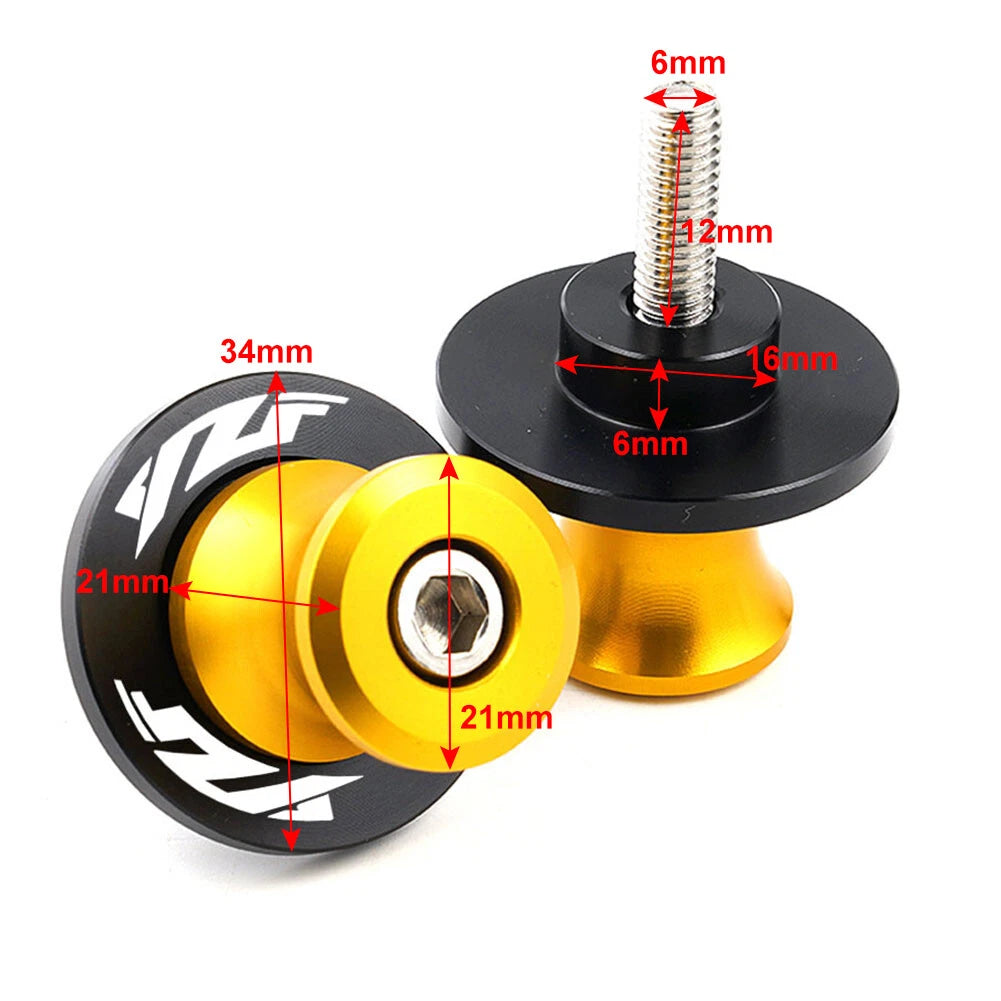 Swingarm Spools Slider Stand Screws M6 For Yamaha YZF R1 R3 R6 Motorcycle Black