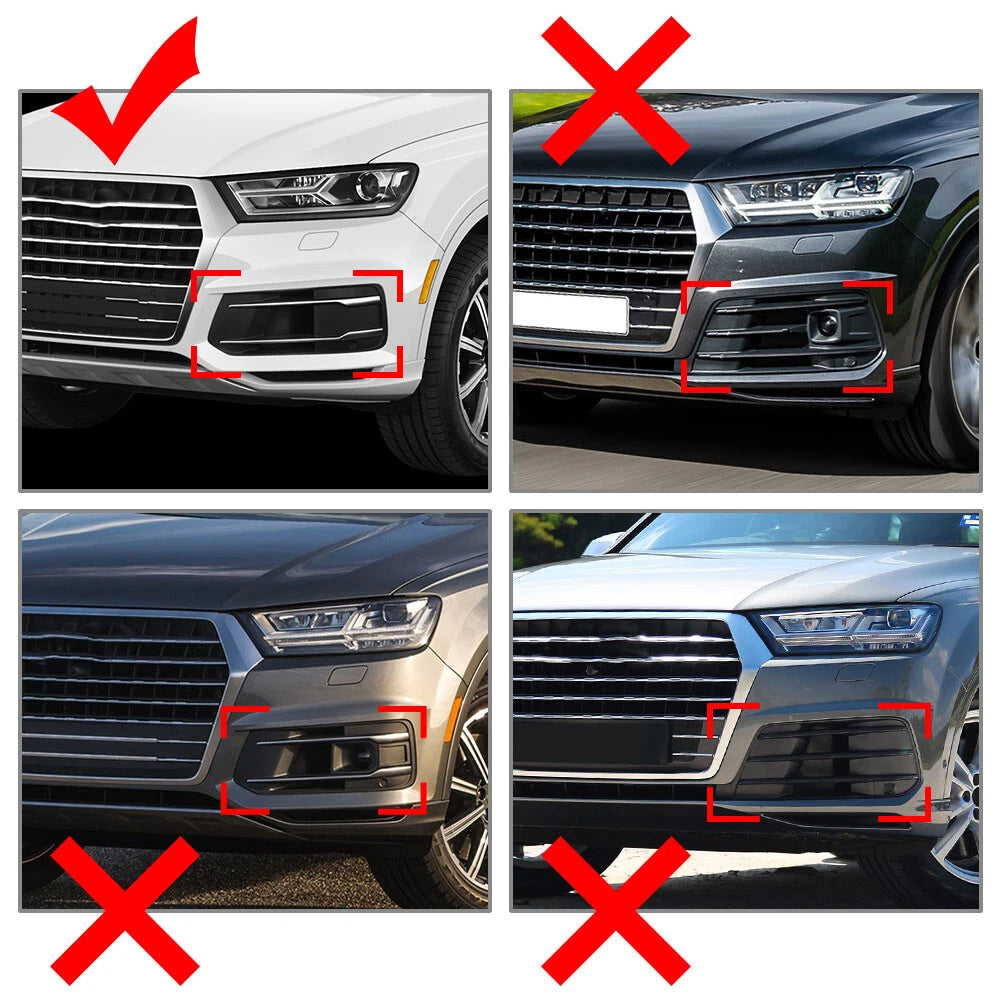 Fog Light Grille Bezel Insert Cover For Audi Q7 Standard Modle 2016-2019 Left