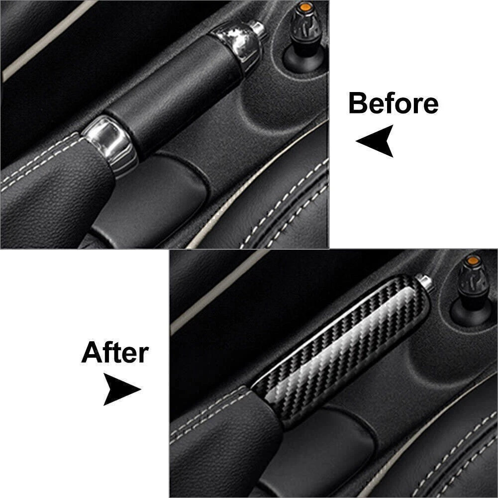 Handbrake Cover Handle Protector For Mini Cooper R50 R52 R53 R55 Carbon Fiber
