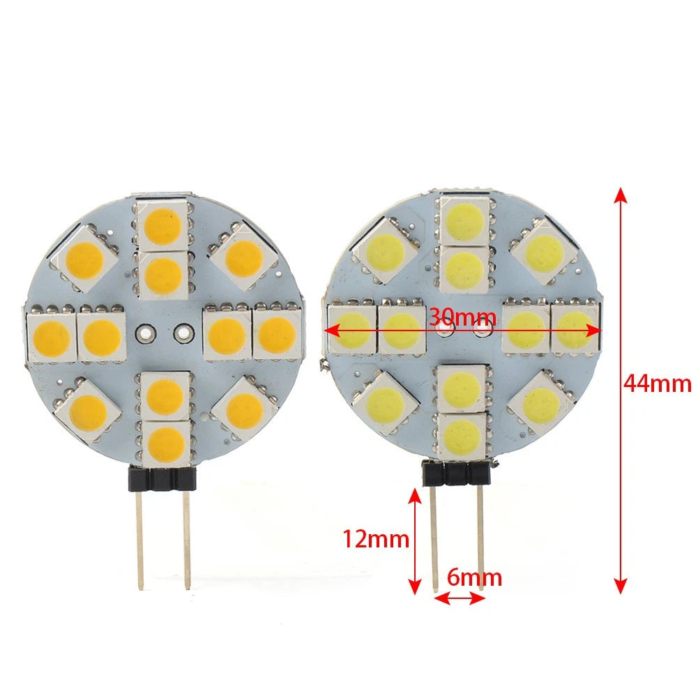 Indoor Car RV Landscape G4 Socket Light Bulb Lamp 5050 SMD 12 Bulb Warm Light
