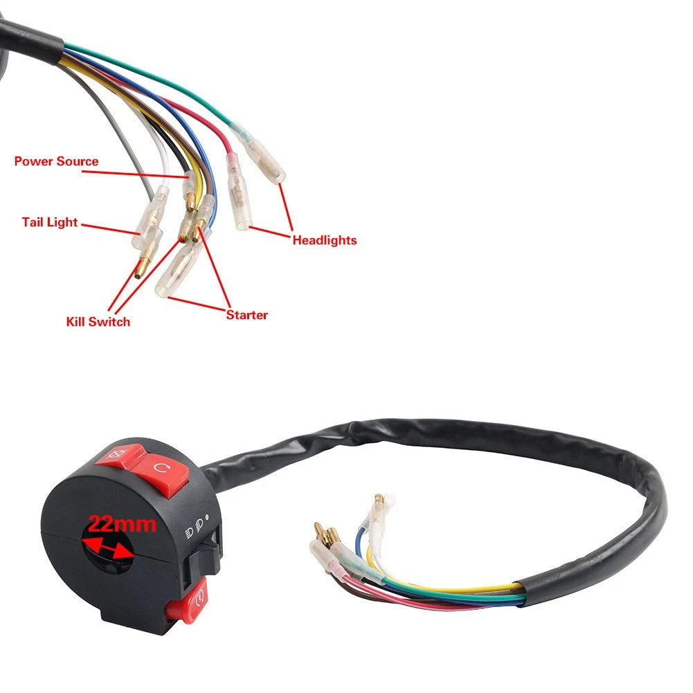 Handlebar Start Stop Kill Switch For Honda ATC110 125 185 200 ATC200E/ ES/ M/S/R