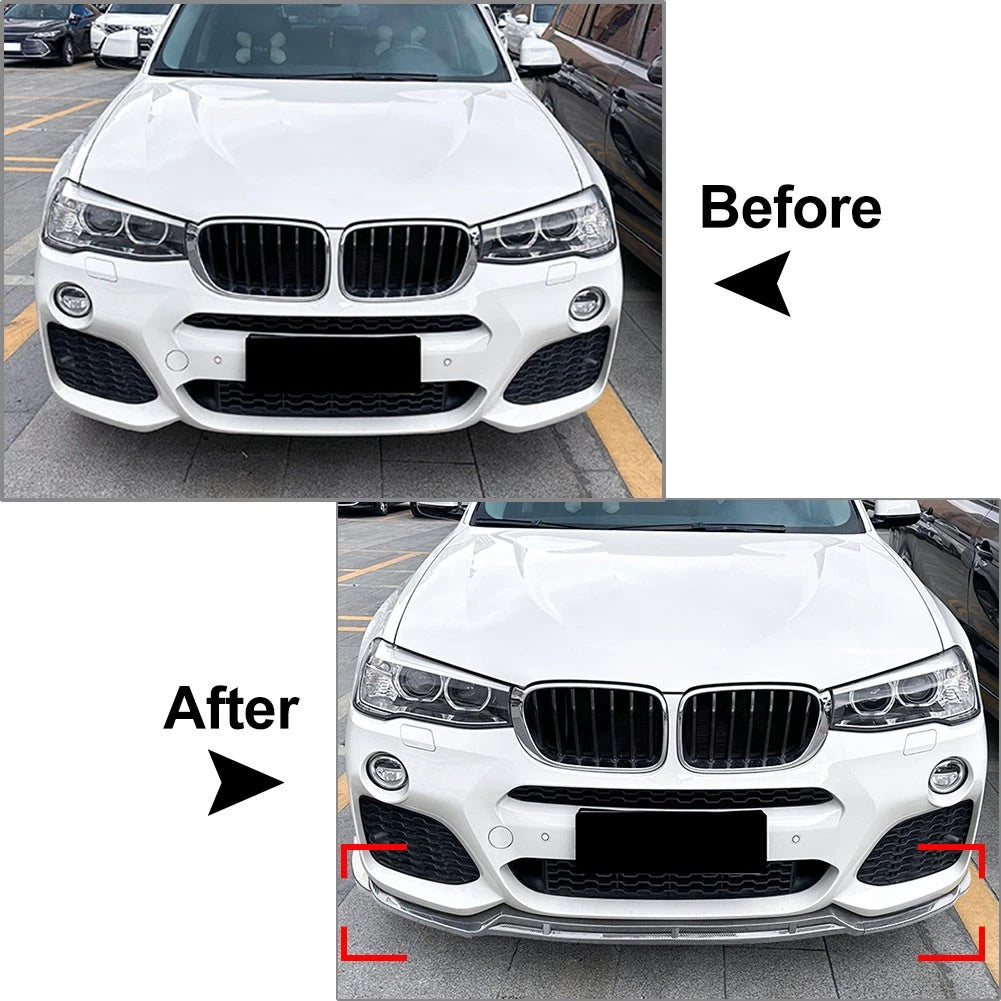 US Front Bumper Lip Spoiler Splitter Body Kit For BMW X3 F25 X4 F26 Sport 14-18