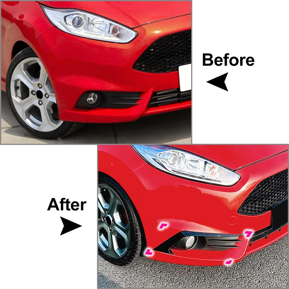 Front Bumper Side Splitter Spoiler For Ford Fiesta ST MK6 B-Max 2012-2017 Black
