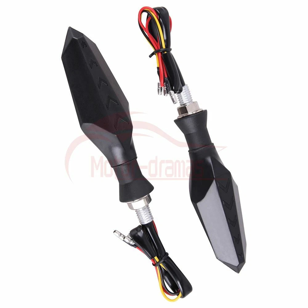 2x Bike Motorcycle LED Following Turn Signal Blinker Driving Brake Light Lamp US