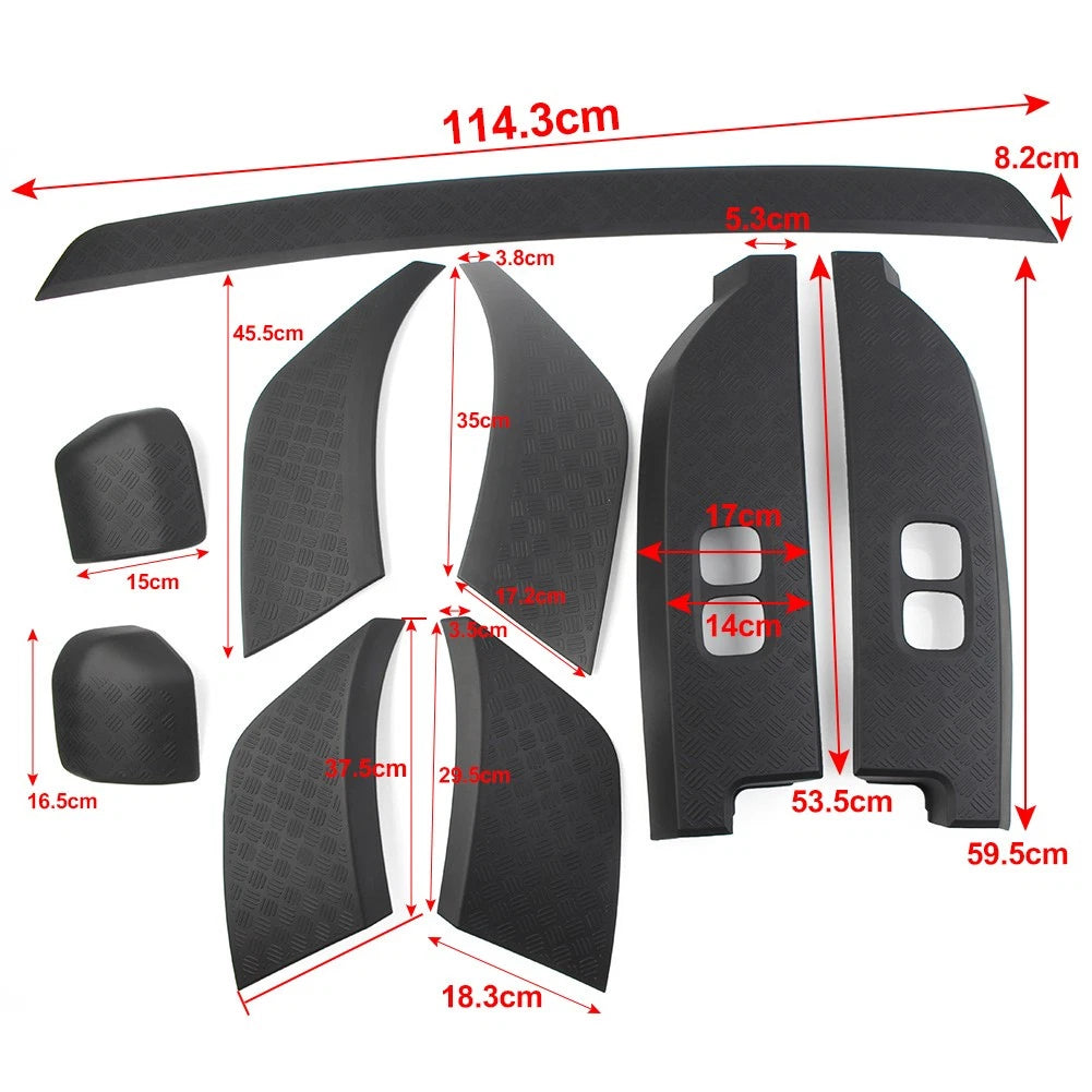 9Pcs Matte Black Side Moulding Body Kits For Land Rover Defender 90 110 20-23 US