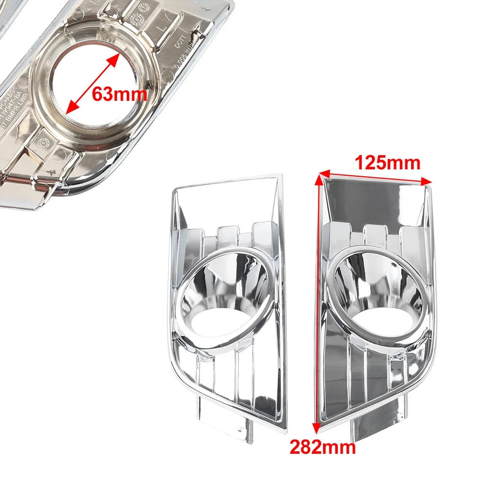 2pcs Front Bumper Fog Light Bezel Chrome Left Right For Ford Edge 2007-2010