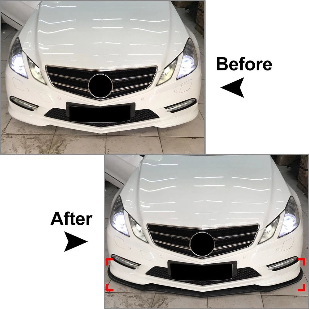 Carbon Look Front Bumper Lip Spoiler For Benz E Class Coupe C207 W207 2009-2012
