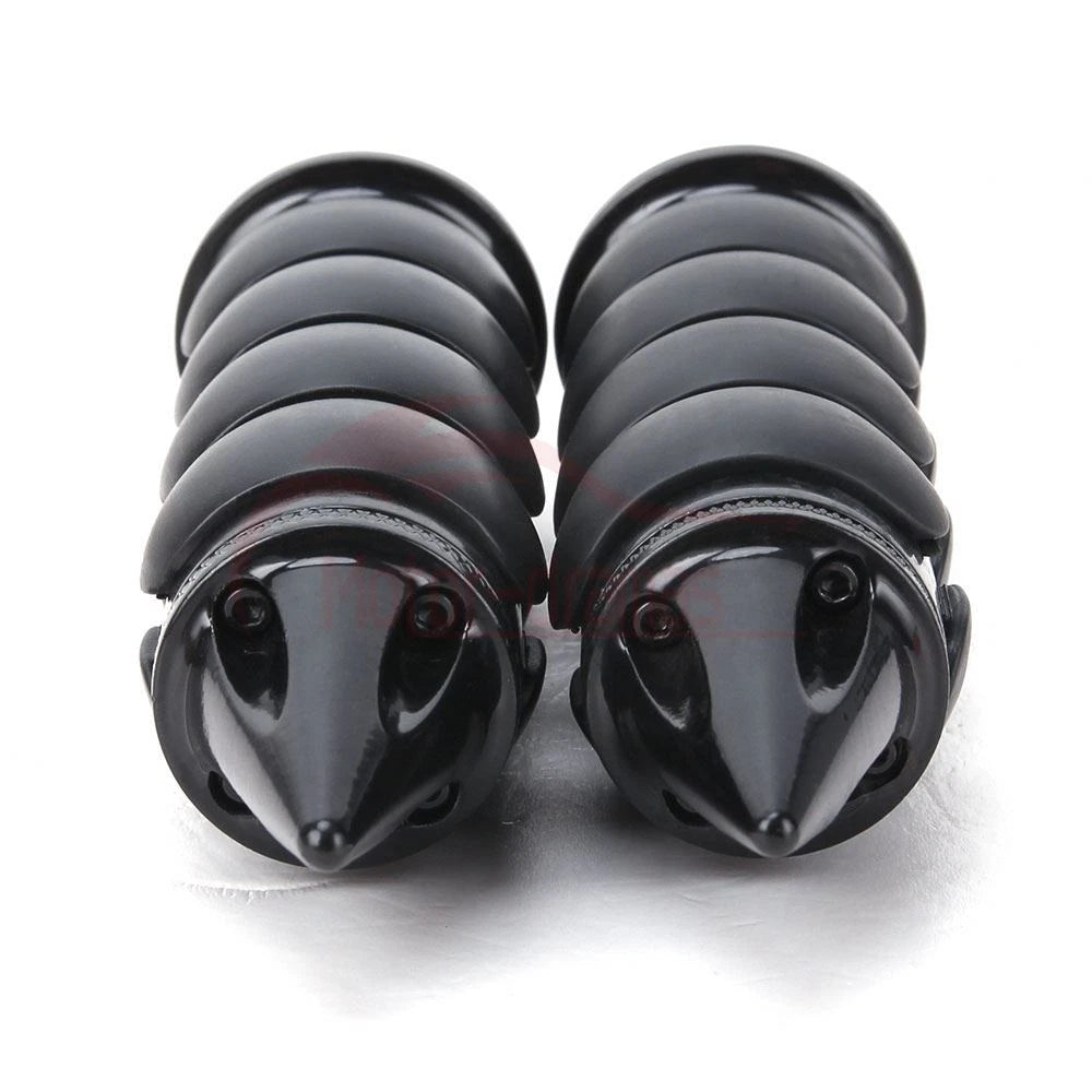 Black Cushion Motorcycle 1" INCH Spike Hand Grips Handlebar Throttle For Harley