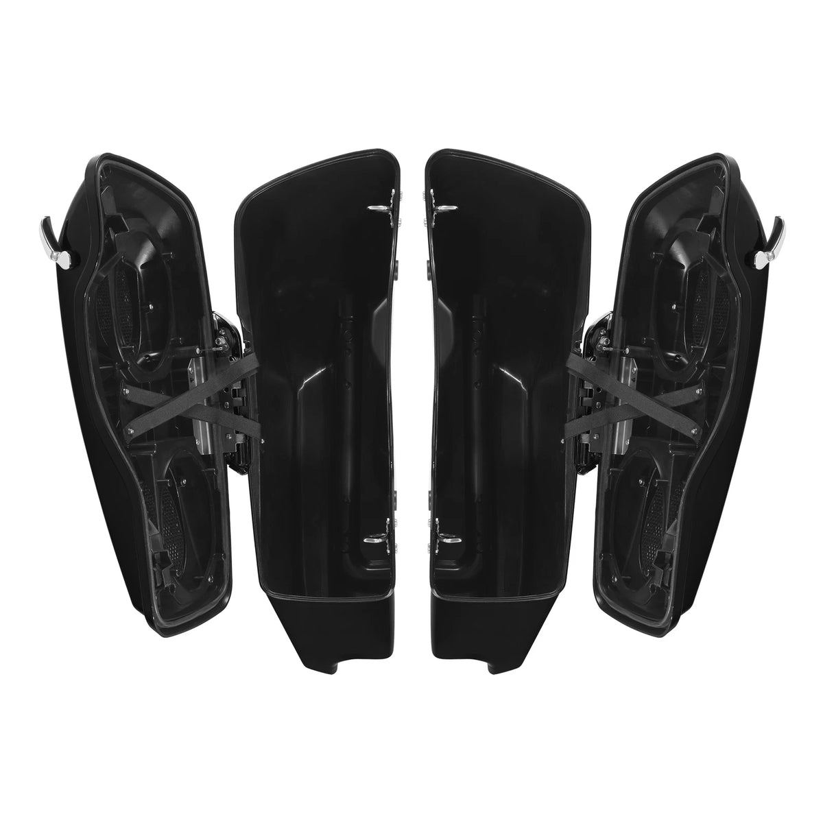 5" Stretched Saddlebags Dual 5x7" Speakers Cutout For Harley Electra Glide 14-Up