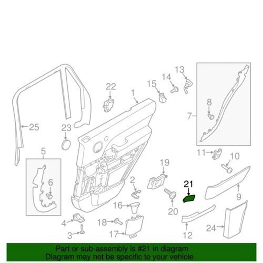 Door Interior Pull Handle Cover For Land Rover Range Rover Sport Discovery Left