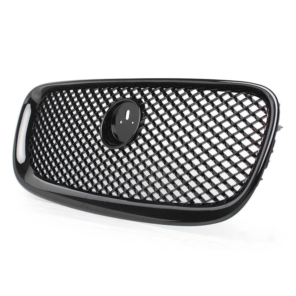 Front Center Upper Grille Glossy Black For Jaguar XF XFR 2012-2015