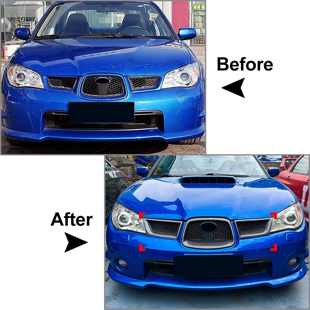 Front Bumper Upper Grille Mesh Cover Fit Subaru Impreza 9th WRX STI 2006-2007