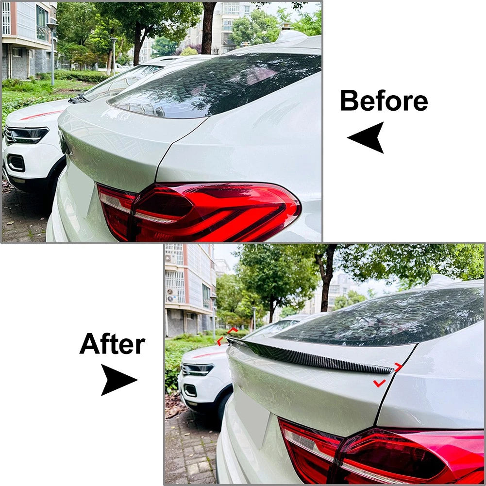 Carbon Fiber Look Tail Wing Rear Trunk Spoiler Lip For BMW X4 F26 2014-2018