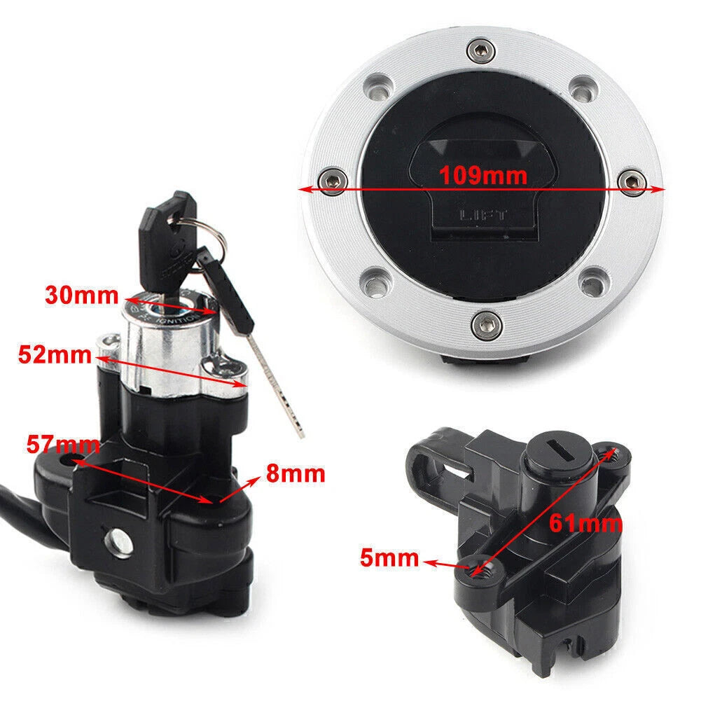 Ignition Switch+Fuel Gas Cap Lock+Key Set For Suzuki GSF600 GSF1200 Bandit 95-05