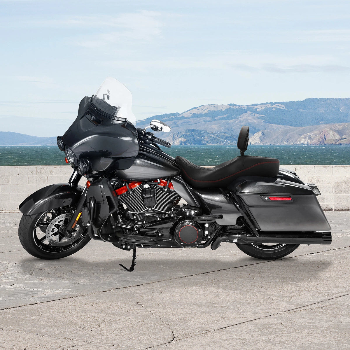 Driver Passenger Seat & Backrest Pad For Harley Touring Road Glide King 2009-23