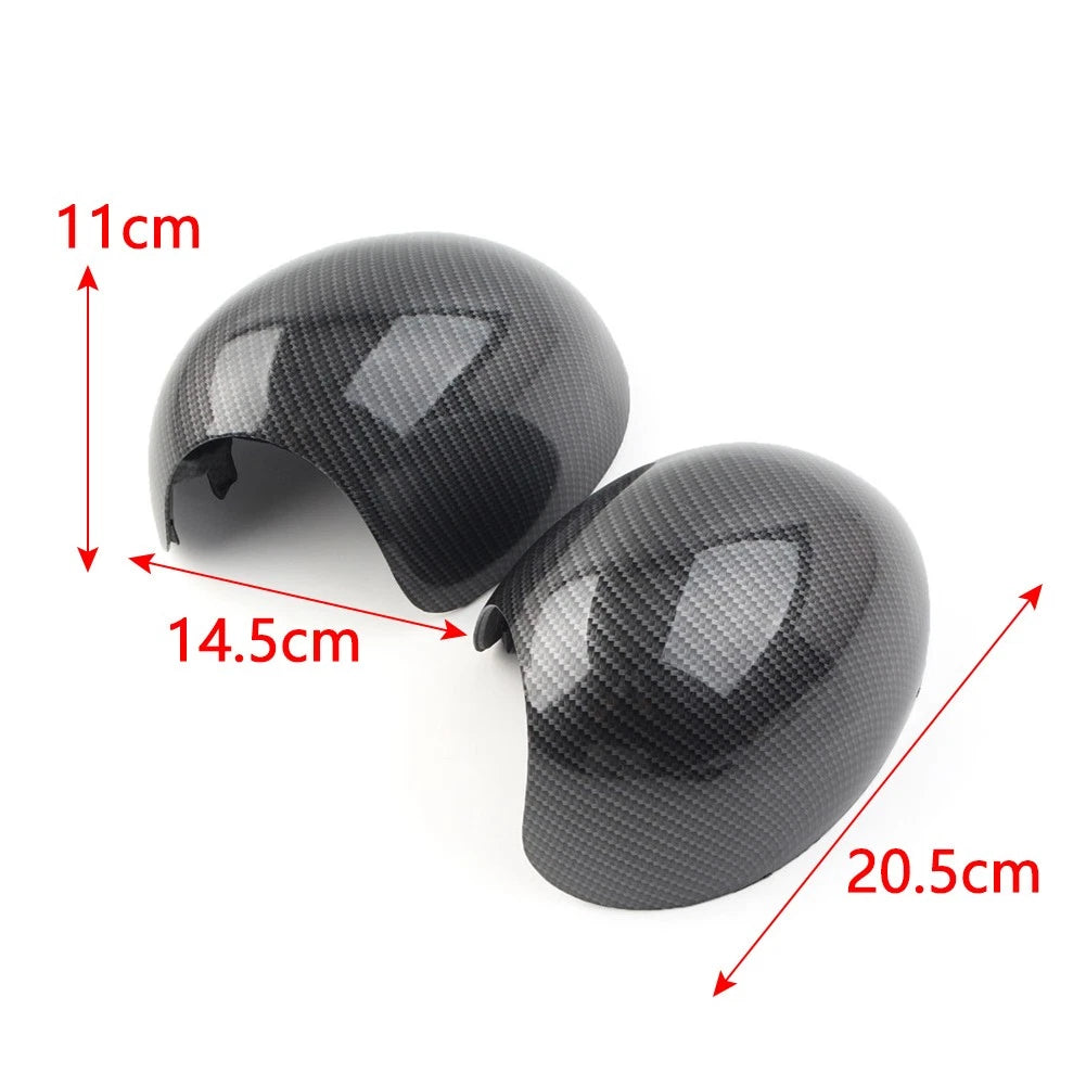 2x Carbon Fiber Look Door Wing Mirror Cover For Mini R55 R56 R57 R58 R59 R60 R61
