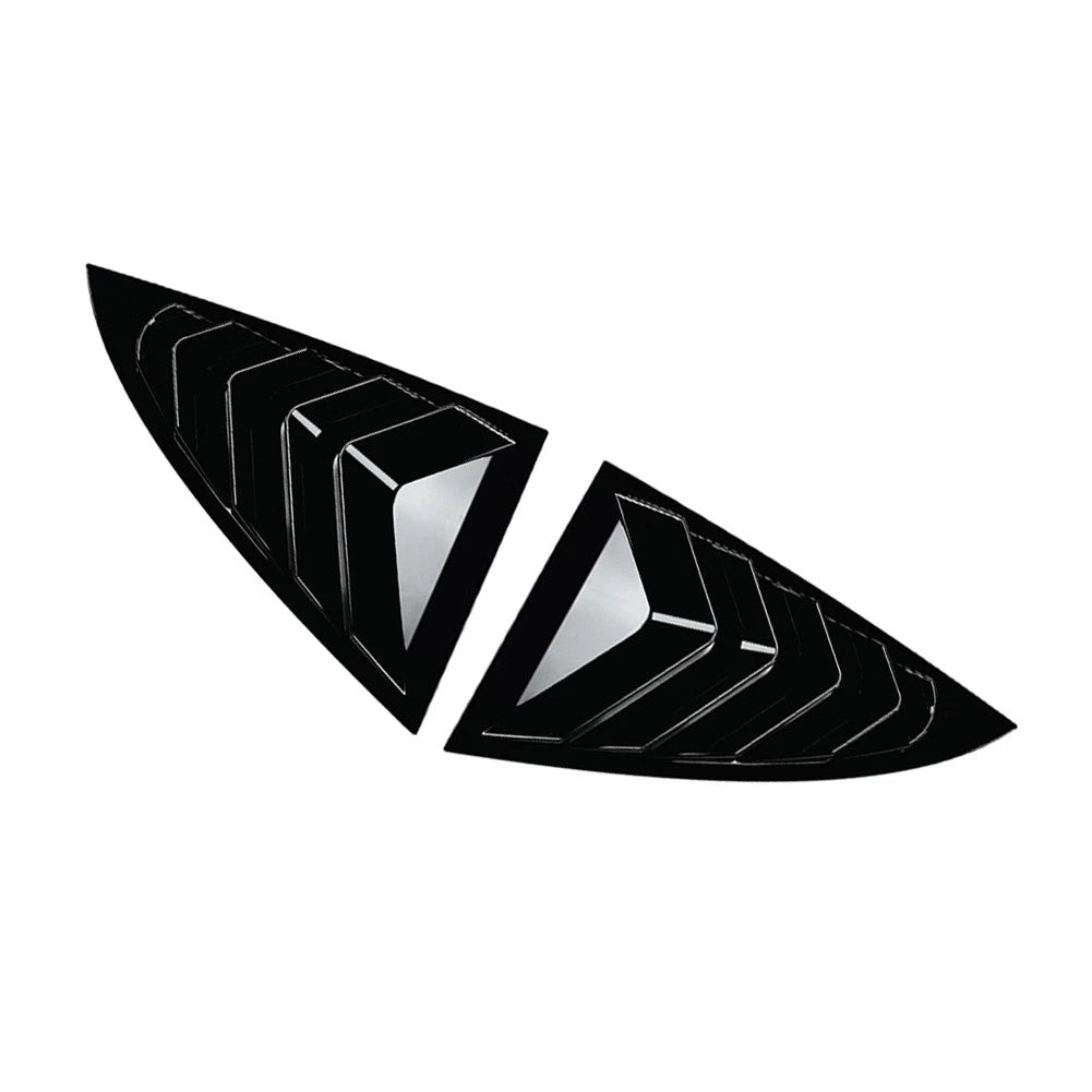 Rear Window Louver Shutter Cover Trim For Tesla Model 3 2024-2025 Glossy Black