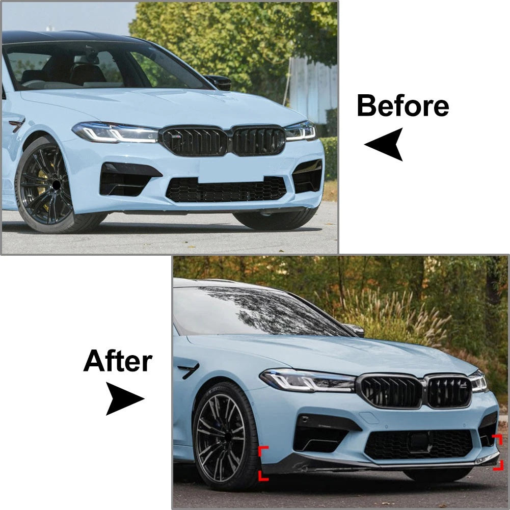 Front Bumper Splitter Spoiler Lip For BMW 5 Series M5 F90 LCI 2021-2024