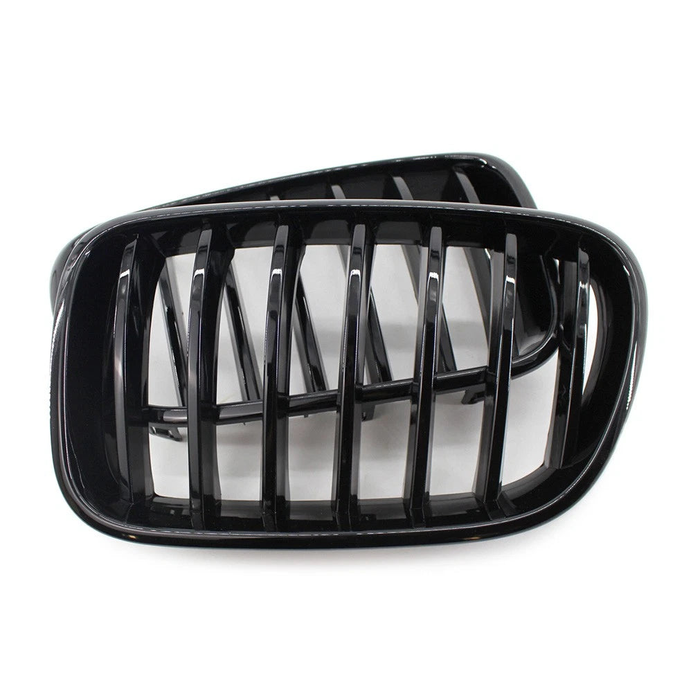 2x Front Radiator Kidney Grille For BMW X3 F25 2009-2017 51117237422 Gloss Black