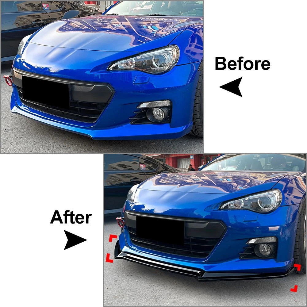 Front Bumper Lower Spoiler Splitter Lip Glossy Black For Subaru BRZ 2013-2016
