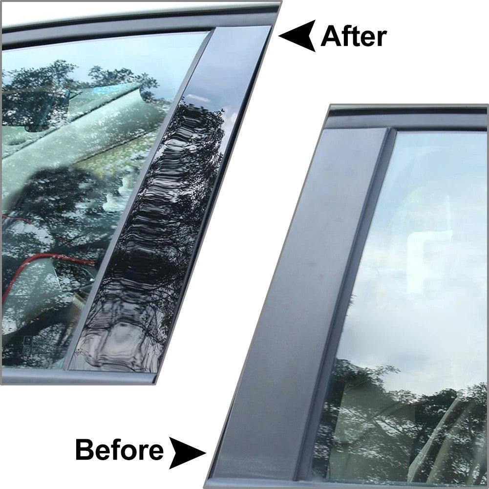 6pc Door Trim Cover Kit Black Pillar Posts For Honda Civic 2006-2011 (4dr)