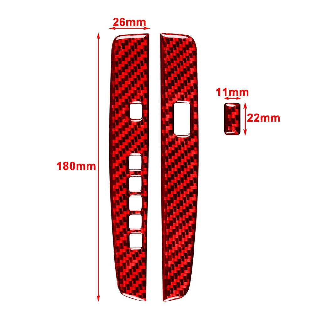 Red Carbon Fiber Interior Gear Shift Cover Trim For Honda Accord 2013-2017 US