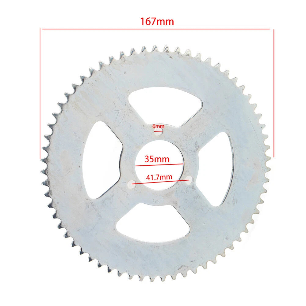 T8F 64T Rear Chain Sprocket 35mm For 47cc 49cc Mini ATV Quad Pocket Motorcycle
