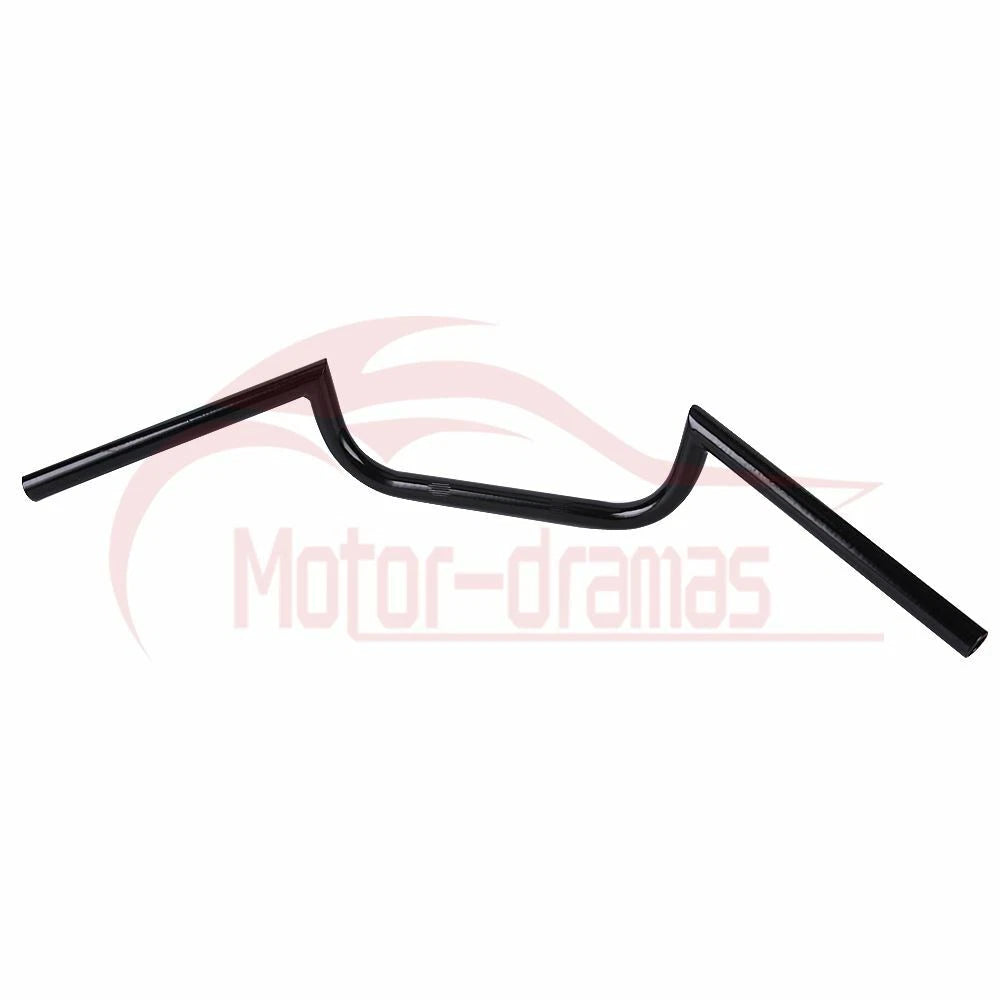 Black 7/8" 22mm Motorcycle Handlebars High-Rise Drag Bar For Honda Yamha Suzuki