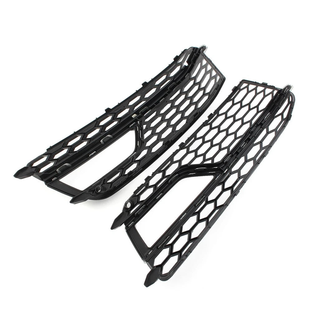 1 Pair Front Bumper Mesh Fog Light Grille Cover For Audi A5 S5 2013-2017
