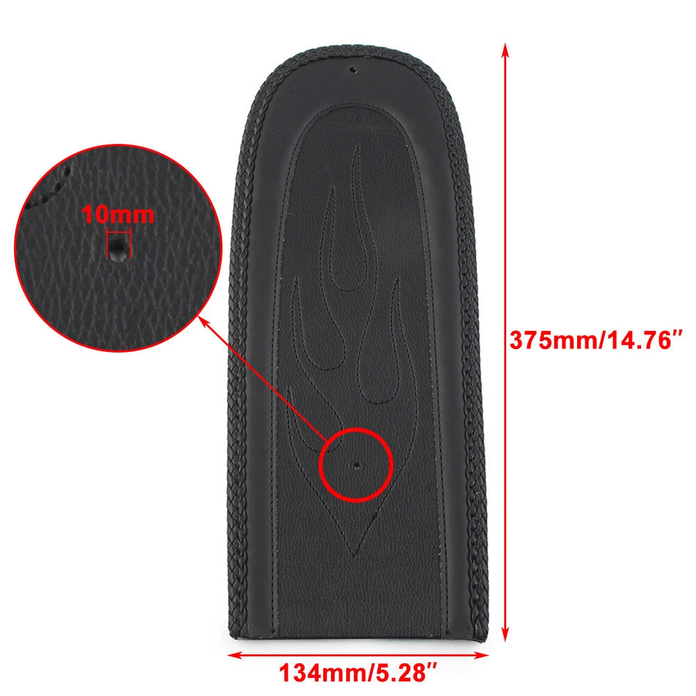 Rear Flame Fender Bib Skin Solo Seat For Harley Dyna Street Bob 2006-2017 Black